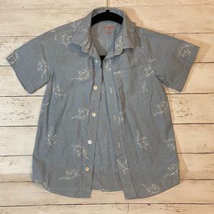 Cat and Jack Boys Dinosaur Button Down Shirt Size Youth‎ Small